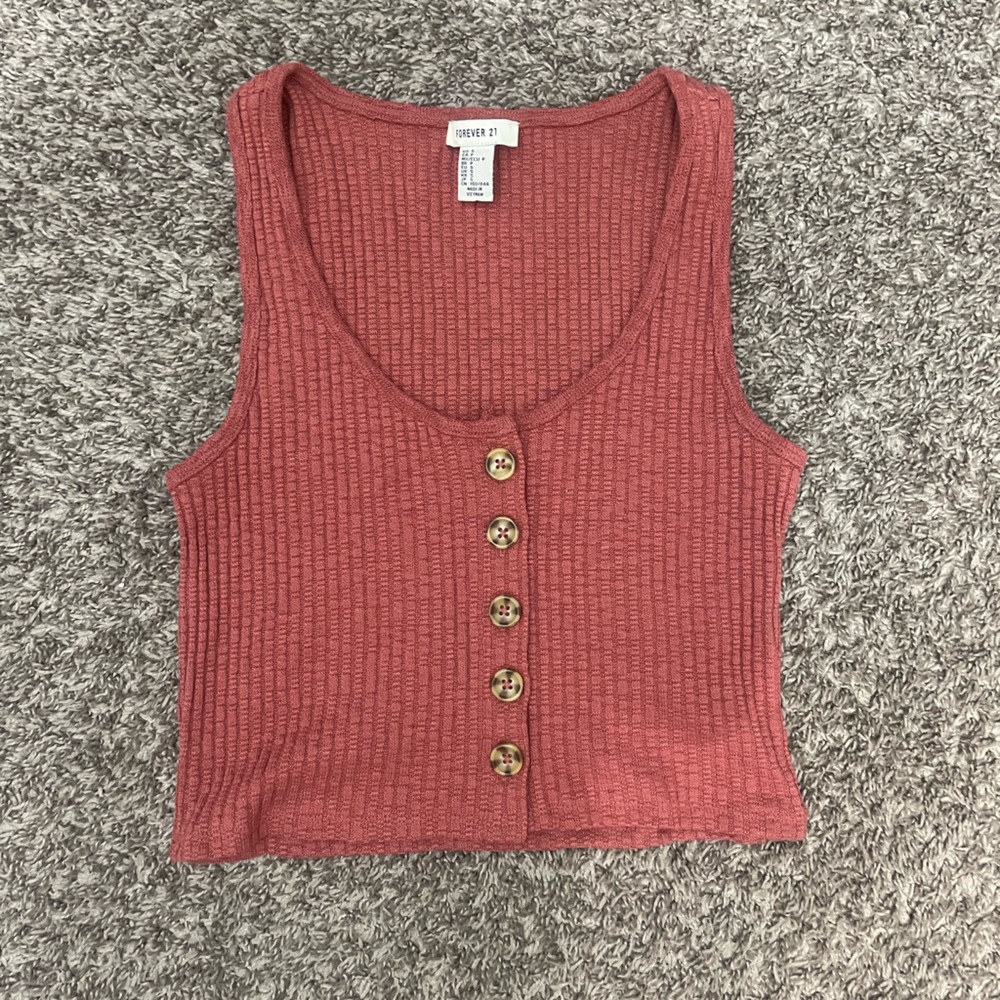 Soft sweater like tank with buttons